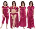 Fashionable 6 Part Nighty Dress For Ladies premium satin silk nighty night wear for women my shopee - Night Dress. 