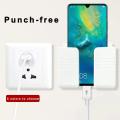 Universal Wall Mount Charger Phone Holder Stand Remote Control Hanger Base Support Hook Hanging Storage Box Rack Home Organizer. 
