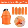 Silicone Thumb +5PCS Finger Protector Gears Cutting Vegetable Harvesting Knife Pinching Plant Blade Scissors Garden Gloves.