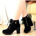 {MYE MART} Korean fashion boots Shoe for women ladies ankle Pointed Toe Short Boots Casual box Heels Shoes. 