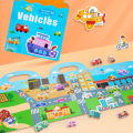 Portable children's educational magnetic puzzle book 2-3-5 years old baby early education puzzle matching book cognitive toy. 