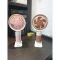 Mini Cute Rechargeable USB Charging Portable Handheld Desktop Fan and Mobile Stand. 