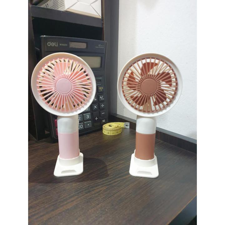 Mini Cute Rechargeable USB Charging Portable Handheld Desktop Fan and Mobile Stand