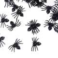 50pcs Small Black Plastic Fake Spider Toys Halloween Funny Joke Prank Props.