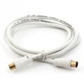 Aerial Cable Plug to Plug Gold Plated White. 