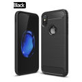 Rubber Carbon Fiber Case For iPhone X XR XS MAX Ultra Thin Silicone Cover Coque. 