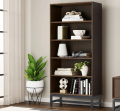 Mid-Century Modern Open Shelf Bookcase – Metal Frame Display Bookshelf for Home & Office. 