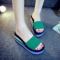 Women's Fashion Platform Bath Slippers Wedge Beach Shoes High Heel Sandals Woman shoes.