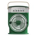 Rechargeable Air Cooler Mini Humidifier Fan With Mist Flow – Black, Green & Purple Color.