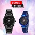 BUY 1 GET 1, Stainless Steel Couple Analog Watch For Men , Combo Offer.