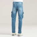 Masculine Denim Premium Cargo pant - Blue. 