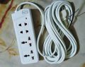 4 Socket Power Multiplug ML-017 โ 10/20 Feet Copper Cable, Fireproof Body, Power Switch & Indicator Light.
