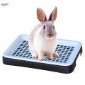 Rabbit Training Pan Cage with Toilet Tray for Hamster Guinea Pigs black.