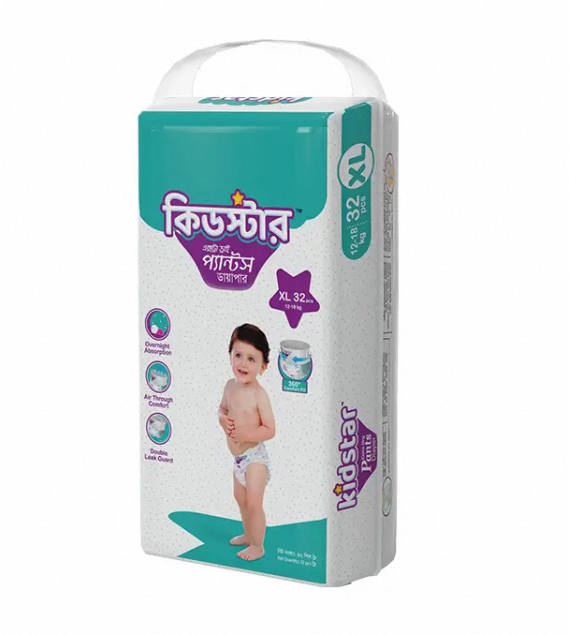Kidstar%20Ultra%20Soft%20Baby%20Pant%20Diaper%20Extra%20Large%20(XL)%2032pcs%20Pack%20(12-18%20Kg)%20for%20Kids%20Dryness,%20Safety%20and%20Comfortable%20Pampers%20-%20Image%203