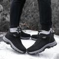 Winter Men Boots Plush Leather Waterproof Sneakers Climbing Shoes Unisex Men Women Outdoor Non-slip Warm Hiking Ankle Boot BunnyGarden.