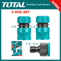 TOTAL 3pcs Hose Quick Connectors Set (Suitable for all TOTAL High Pressure Washers) THWS030301. 