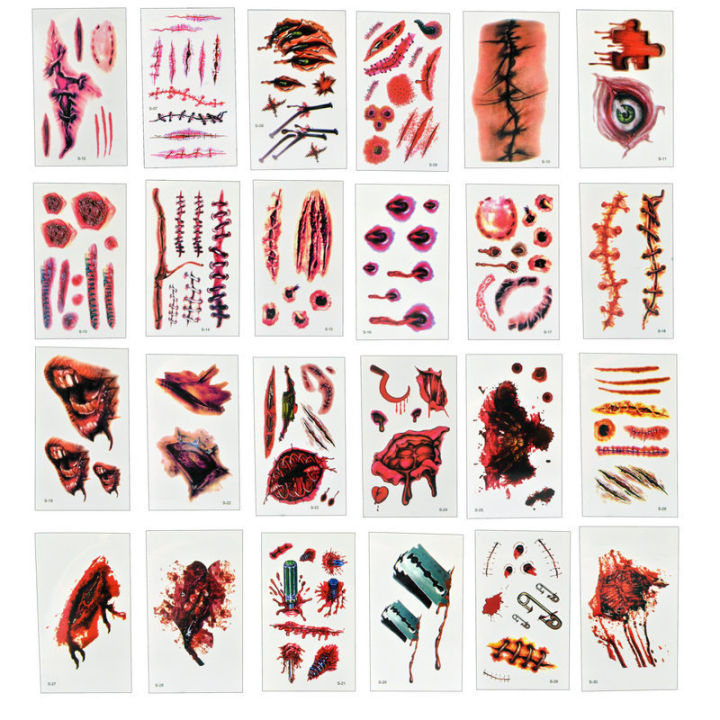 Halloween%20Dance%20Party%203D%20Effect%20Halloween%20Horror%20Mouth%20Tattoo%20Sticker%20Scar%20Scar%20Paster%20Drawing%20Paper%20-%20Image%203