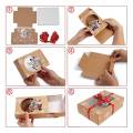 24Pcs Christmas Cookie Box Food Safe Kraft Paper Baking Box for Packag Cakes Pastries At Christmas Parties Set. 