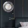 Islamic Quartz Acrylic Wall Clock Pendulum Muslim Living Room Decoration Art Indoor Wall Clock Pendant(Rose Gold).