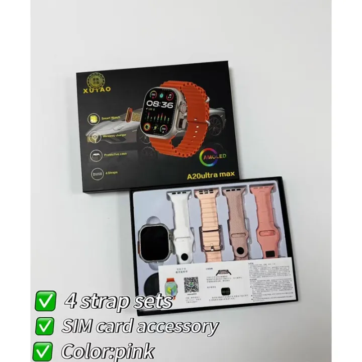 A20%20Ultra%20Max%20Smart%20Watch%20%E2%80%93%20AMOLED%20Display%20%7C%204%20Straps%20%7C%20SIM%20Support%20%7C%20Wireless%20Charging%20%7C%20Waterproof%20%7C%20Android%20&%20iOS%20Compatible%20-%20Image%204