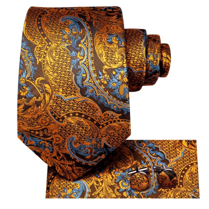 Hi-Tie%20100%25%20Silk%20Luxury%20Mens%20Ties%20Floral%20Black%20Gold%20Ties%20Paisley%20NeckTie%20Pocket%20Square%20Cufflinks%20Set%20Men's%20Wedding%20Party%20Tie%20-%20Image%204