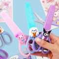 Kawaii Sanrio Safety Scissors with Cover Kuromi Hello Kitty My Melody Scissors Cute DIY Cutting Set School Stationery Supplies.