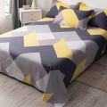 Yeahs Teui WOSTAR Geometry printed flat bed sheet set couple 2 people super cozy luxury double bed bedsheet single double queen king size.