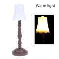 Drop Shipping 1:12 Dollhouse Miniature Furniture Lampshade Table Lamp with LED Light Model Decoration Kids Pretend Play Toy. 
