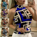 Women Blouses Leopard Print Ladies Shirts And Tops Halter Blouse Sleeveless Tops Womens Clothing Summer Female Blouses.