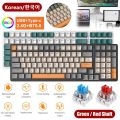 K96 2.4G/BT5.0 Wireless Gaming Mechanical Keyboard 100 Key Red/Green Switch Hotswap RGB Backlight Keyboard for PC Computer Gamer. 