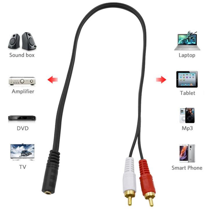 Universal 3.5mm Stereo Audio Female Jack o 2 RCA Male Socket o Headphone 3.5 Y Adapter Cable 50cm