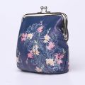Womens Fashion Mini Owl Wallet Card Holder Case Coin Purse Clutch Handbag Bag Blue Flower - intl. 