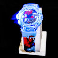 Spiderman Stylish wrist watch with music and light for kids- blue for kids. 