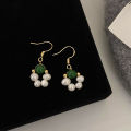 Fashion Emerald Green Natural Stone Beaded Necklace All-Match Jewelry Style Necklace Simple Clavicle Chain Sweater Chain.