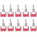 10 x Mini Momentary (On)Off(On) Toggle Switch Model Railway SPDT 12V,Silver.