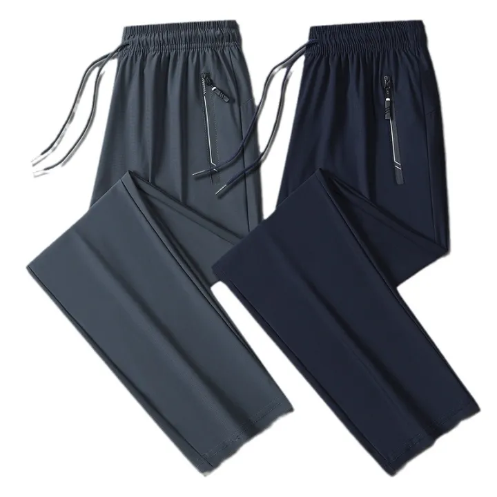 in%20sto%20Ice%20Silk%20ants%20Leg%20hree-color%20Straight%20Ankle-length%20ants%20en's%20orean-style%20wo-high%20Elast%20ubl%20Edition%20Casual%20Ice%20Silk%20ants%20en's%20-%20Image%205