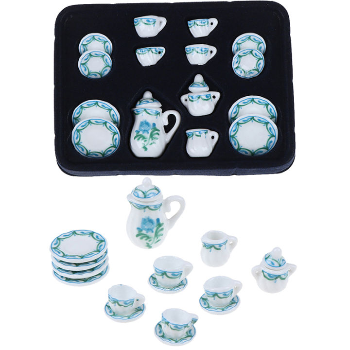 1:12%20Miniature%2015pcs%20Porcelain%20Tea%20Cup%20Set%20Chintz%20Flower%20Tableware%20Kitchen%20-%20Image%203