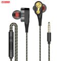 In Ear Hybrid Hifi Stereo Earphone Wired Hi Fi Dual Drivers Headphone with Microphone for IPhone Samsung 3.5mm Sport Ear Phones.