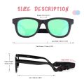 0-24 Months Newborn Baby Bendable Flexible Polarized Sunglasses with Strap Infant Boy Girls Square Silicone Frame Mirrored UV400.