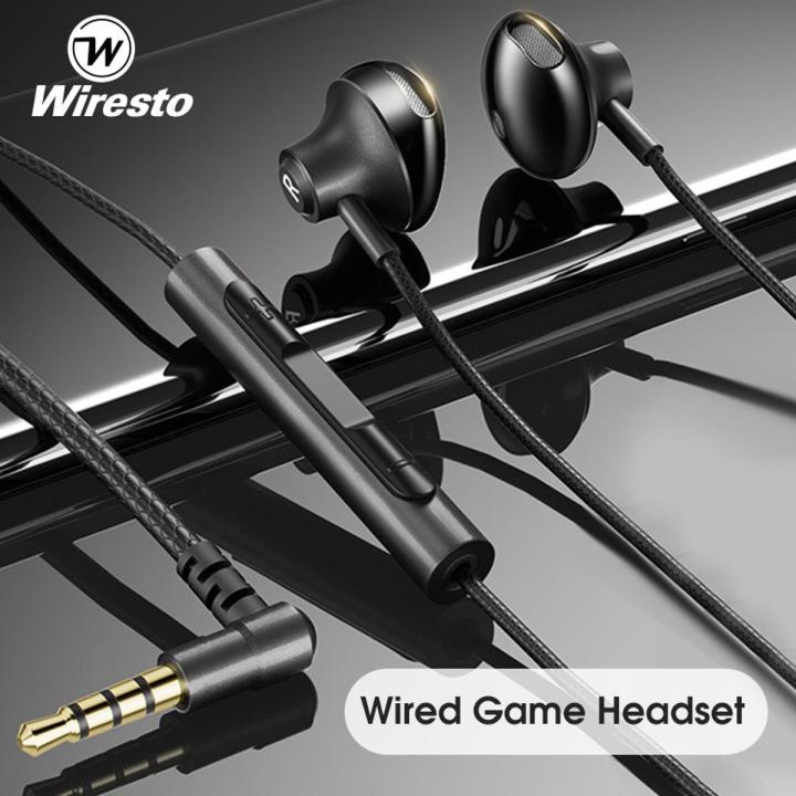 Wiresto In-Ear Headphones Earphone Wired Earbuds Sport In Ear Headphone Stereo Headset Alloy Half In Ear Subwoofer Wired Headset 3.5mm Jack Wired Cable Music Headphone HIFI Sound Quality Headphone