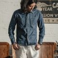 Non Stock Wabash Dot Striped Shirt Vintage Style Button Down Workshirt For Men.