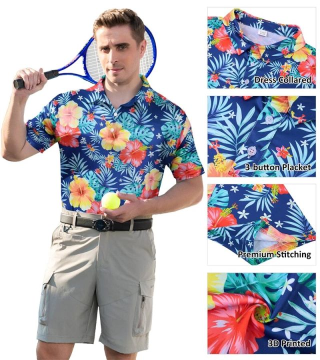 Summer Mens T-hirts Hawaii 3d Printed Casual Polo Shirt Short Sleeve Button Up Shirts Male Loose Comfortable Top Trendy Unisex