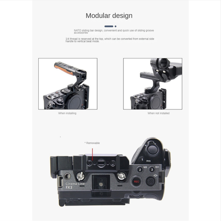 For%20Sony%20FX30%20FX3%20Camera%20Cage%20Quick%20Pack%20Rabbit%20Cage%20Camera%20Protection%20Cage%20Support%20Stabilizer%20Spare%20Parts%20Accessories%20-%20Image%204