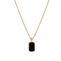 Korean Fashion Black Square Shell Pendant Necklace for Women Vintage Jewelry for Women Valentines Day Gift Collares Para Mujer. 