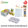 Acrylic Colors 10ml, 6 Shades/Colour Painting 7pcs Brush Set/Artist Color Mixing Square Palette 1pcs. 