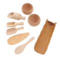 Sensory Bin Tools Toy Pre Teaching Safe Educational Wooden Bowls Scoop Toys. 