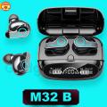 M32 B TWS Bluetooth V5.1 Headset Wireless Headphones Stereo Sport Touch Earphones gaming Earbuds With Mic 2000mAh Charging Case supported to all android and ios devices. 