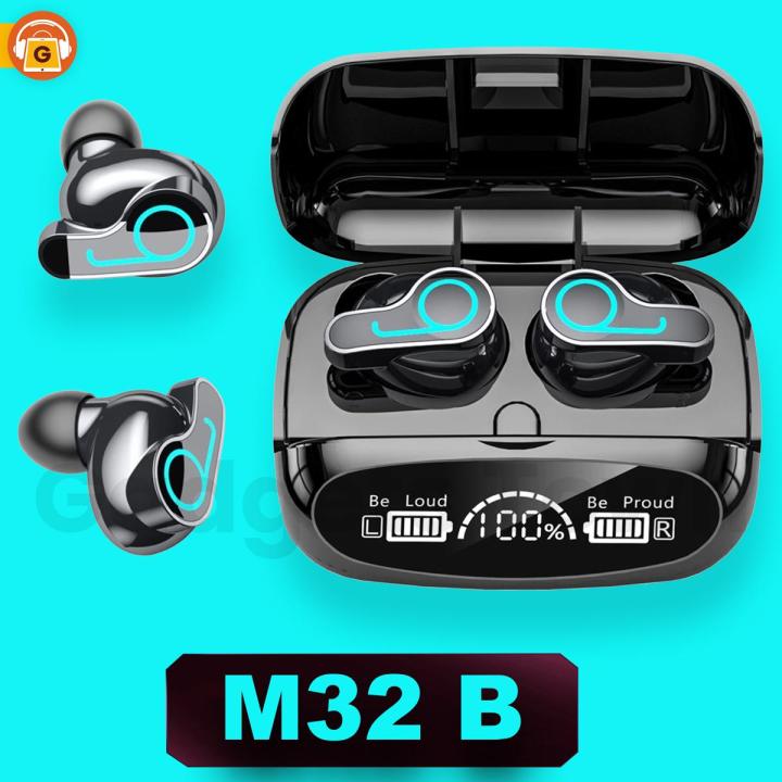 M32 B TWS Bluetooth V5.1 Headset Wireless Headphones Stereo Sport Touch Earphones gaming Earbuds With Mic 2000mAh Charging Case supported to all android and ios devices