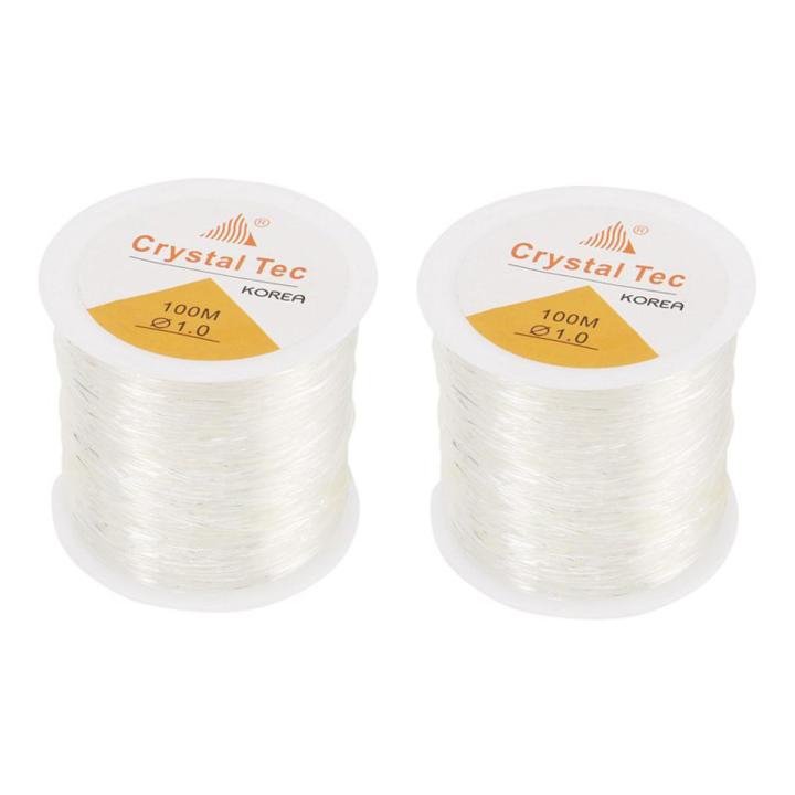2X 1mm Clear Bead Cord Crystal Elastic Stretchy Bracelet String for