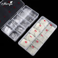 Monja 500 Pcs Nail Art Acrylic Polish Half Cover False Nail UV Gel Extension Builder White French Nail Tips Manicure Tools. 